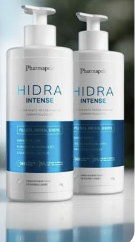Frascos do hidratante Hidra Intense da Pharmapele